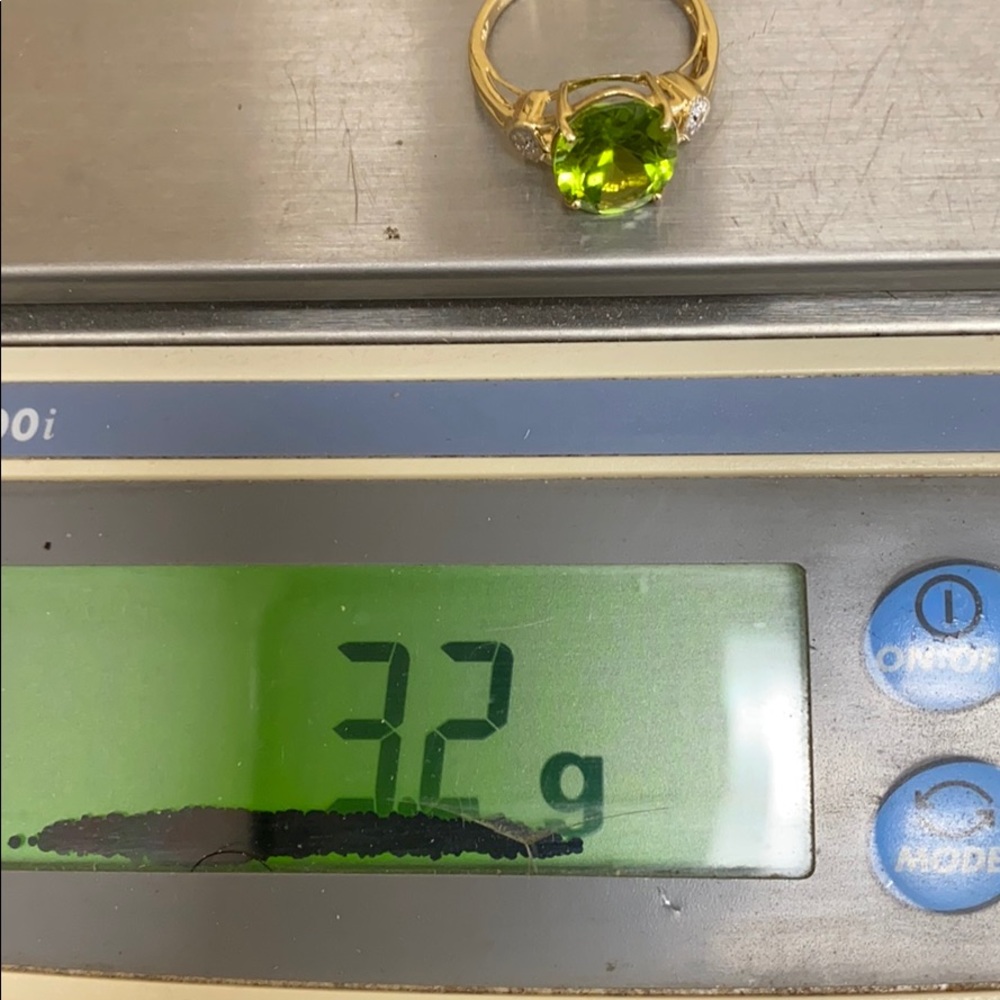 14K gold diamonds peridot ring - Picture 6 of 6